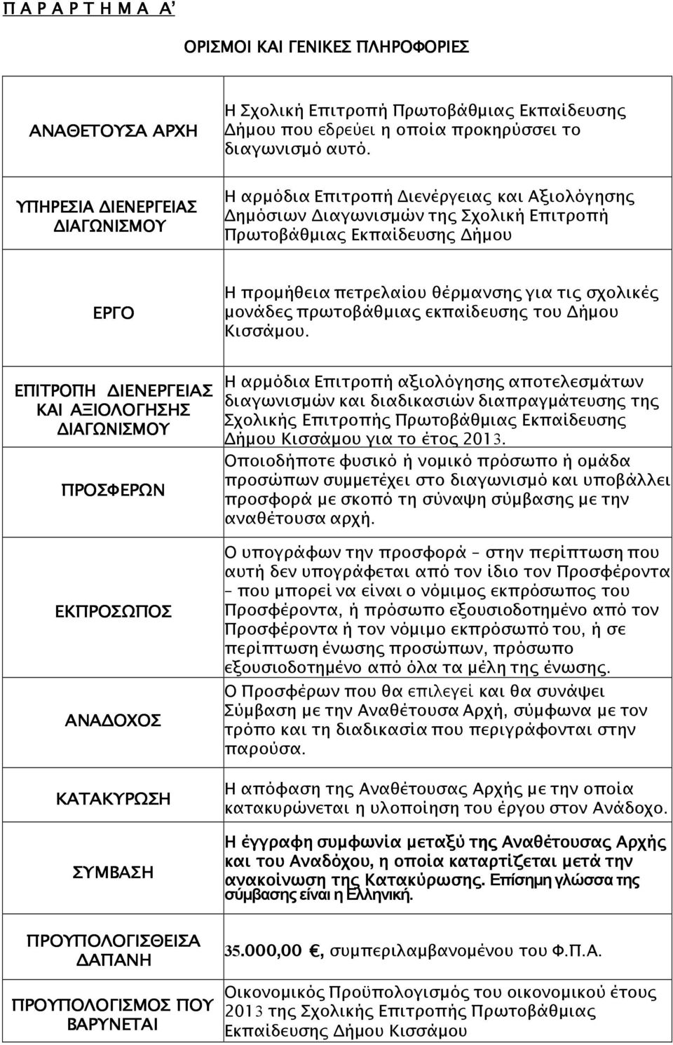 σχολικές µονάδες πρωτοβάθµιας εκπαίδευσης του ήµου Κισσάµου.