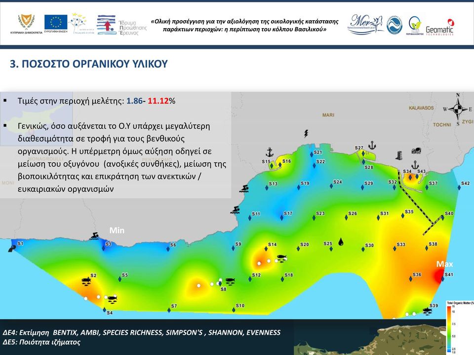 Υ υπάρχει μεγαλύτερη διαθεσιμότητα σε τροφή για τους βενθικούς οργανισμούς.