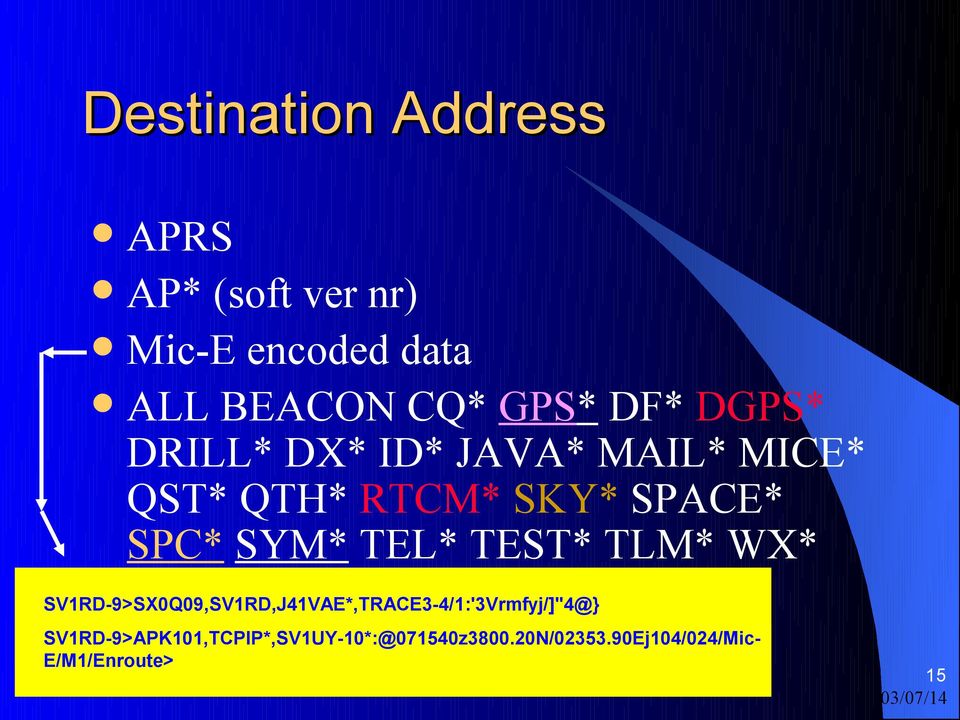 SYM* TEL* TEST* TLM* WX* SV1RD-9>SX0Q09,SV1RD,J41VAE*,TRACE3-4/1:'3Vrmfyj/]"4@}