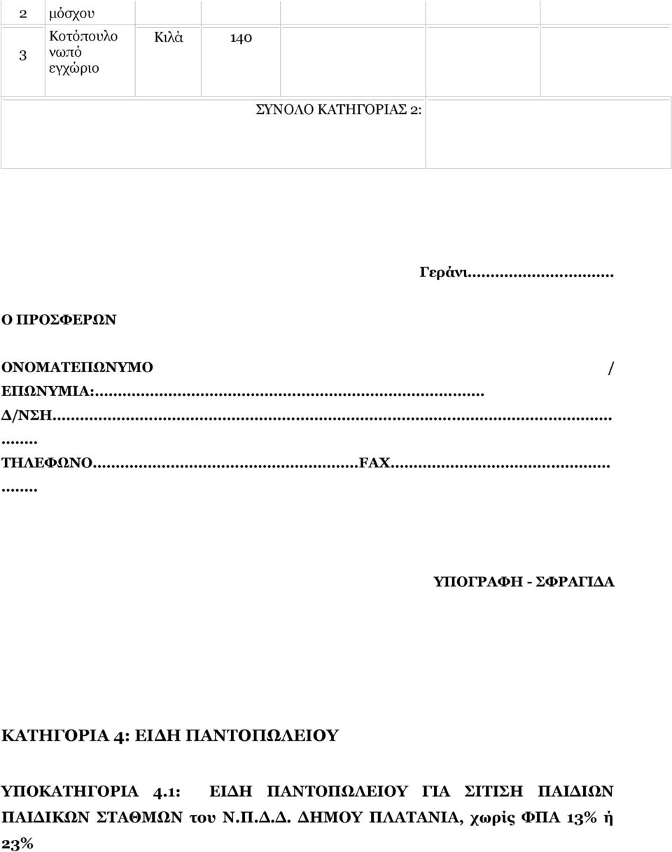 .FAX ΥΠΟΓΡΑΦΗ - ΣΦΡΑΓΙΔΑ ΚΑΤΗΓΟΡΙΑ 4: ΕΙΔΗ ΠΑΝΤΟΠΩΛΕΙΟΥ ΥΠΟΚΑΤΗΓΟΡΙΑ 4.