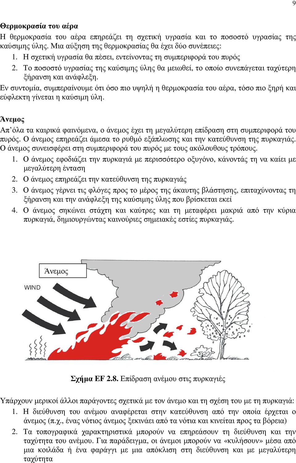 Εν συντοµία, συµπεραίνουµε ότι όσο πιο υψηλή η θερµοκρασία του αέρα, τόσο πιο ξηρή και εύφλεκτη γίνεται η καύσιµη ύλη.