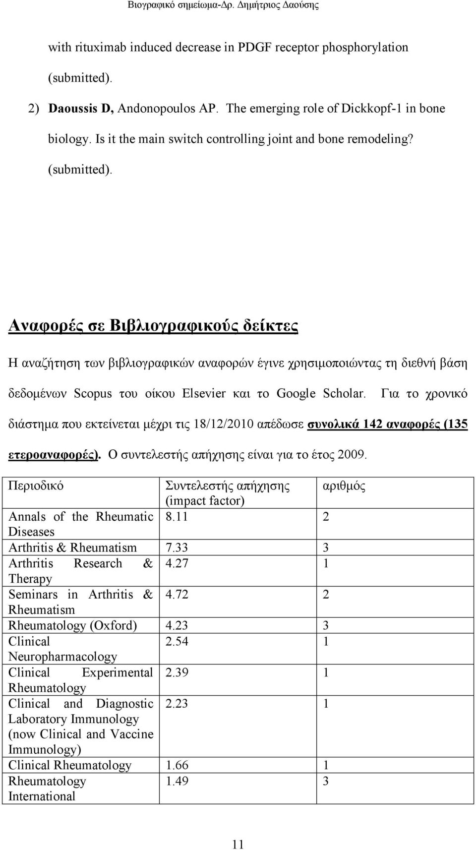 Αναφορές σε Βιβλιογραφικούς δείκτες Η αναζήτηση των βιβλιογραφικών αναφορών έγινε χρησιµοποιώντας τη διεθνή βάση δεδοµένων Scopus του οίκου Elsevier και το Google Scholar.