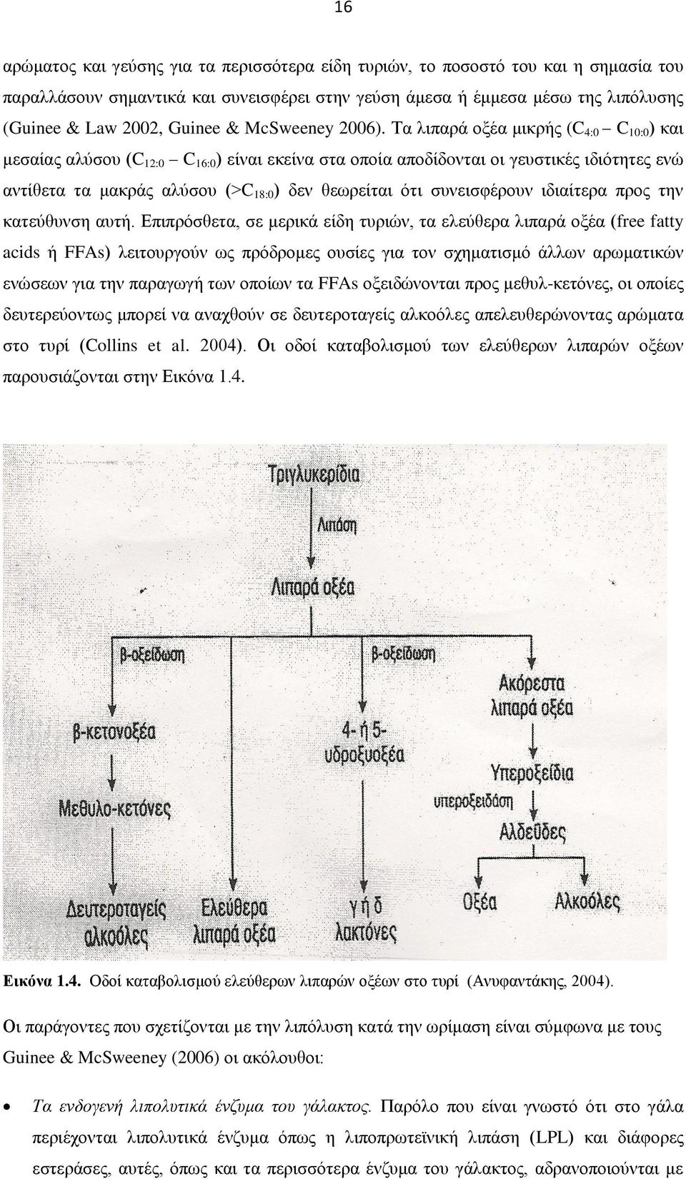 Τα λιπαρά οξέα μικρής (C 4:0 C 10:0 ) και μεσαίας αλύσου (C 12:0 C 16:0 ) είναι εκείνα στα οποία αποδίδoνται οι γευστικές ιδιότητες ενώ αντίθετα τα μακράς αλύσου (>C 18:0 ) δεν θεωρείται ότι