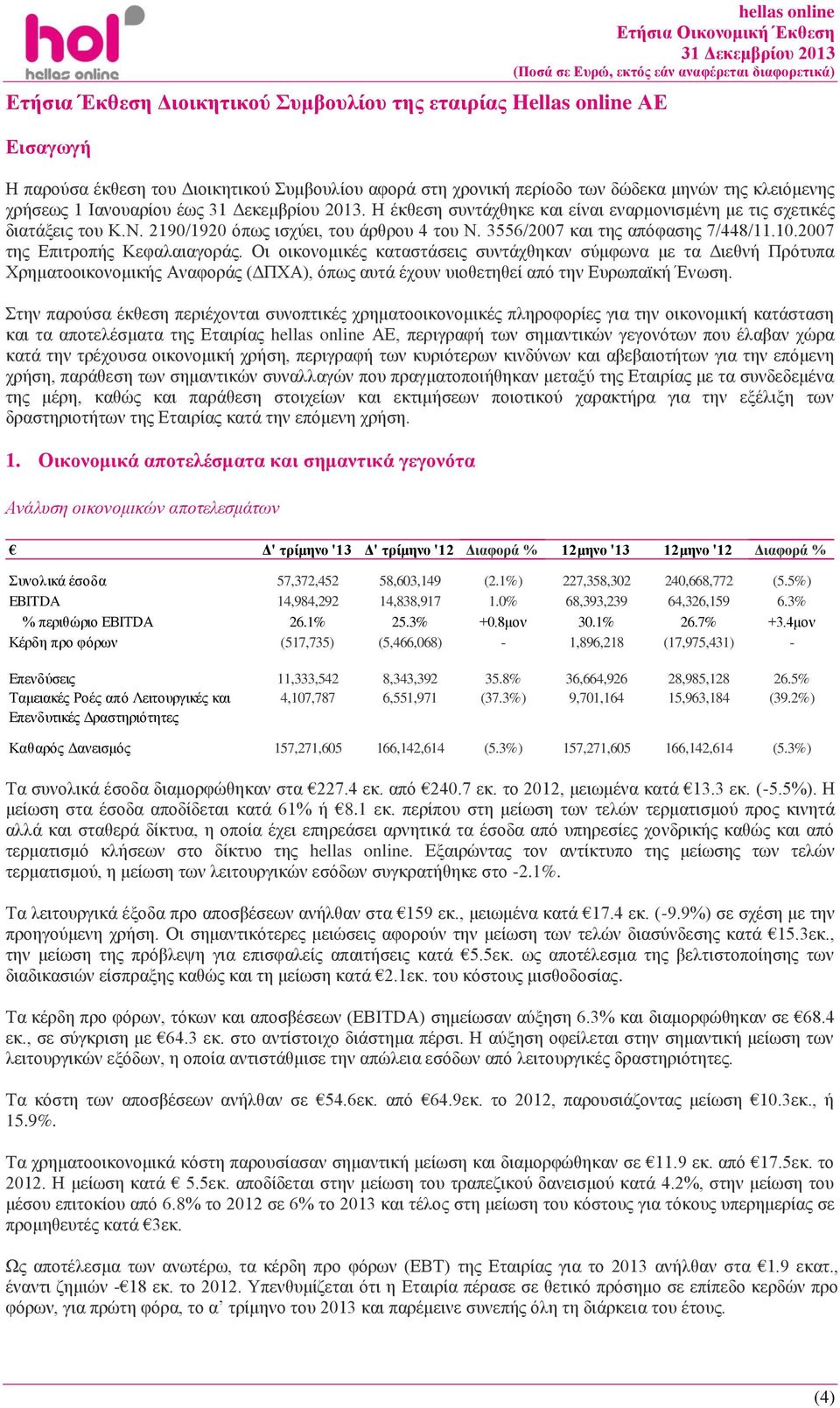 3556/2007 και της απόφασης 7/448/11.10.2007 της Επιτροπής Κεφαλαιαγοράς.