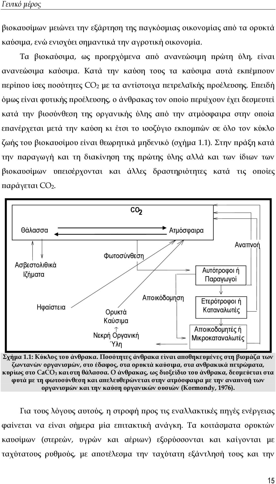 Επειδή όμως είναι φυτικής προέλευσης, ο άνθρακας τον οποίο περιέχουν έχει δεσμευτεί κατά την βιοσύνθεση της οργανικής ύλης από την ατμόσφαιρα στην οποία επανέρχεται μετά την καύση κι έτσι το ισοζύγιο