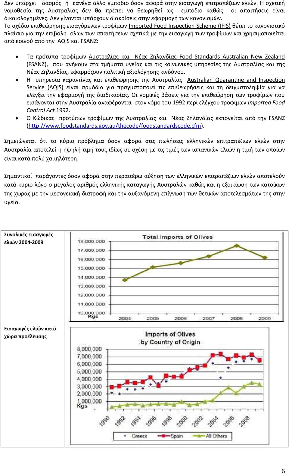 Το σχέδιο επιθεώρησης εισαγόμενων τροφίμων Imported Food Inspection Scheme (IFIS) θέτει το κανονιστικό πλαίσιο για την επιβολή όλων των απαιτήσεων σχετικά με την εισαγωγή των τροφίμων και