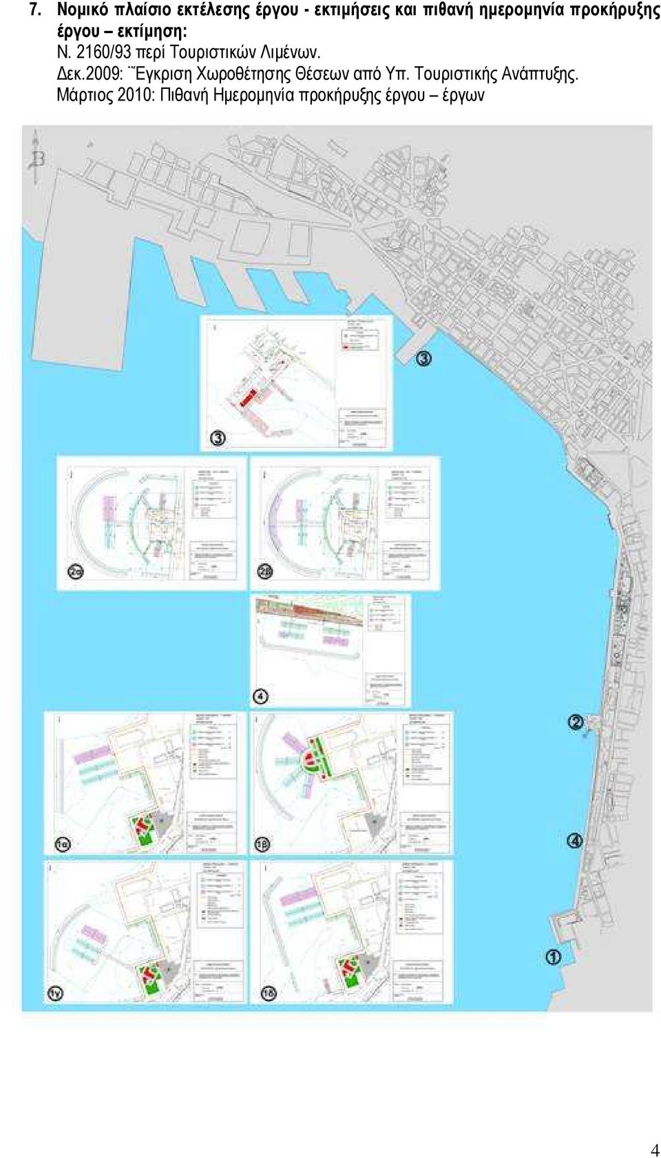 Μάρτιος 2010: Πιθανή Ηµεροµηνία προκήρυξης έργου έργων Ν. 2160/93 περί Τουριστικών Λιµένων. εκ.