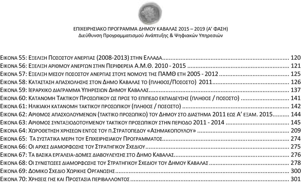 .. 126 ΕΙΚΟΝ 59: ΙΕΡΡΧΙΚΟ ΔΙΓΡΜΜ ΥΠΗΡΕΣΙΩΝ ΔΗΜΟΥ ΚΒΛΣ... 137 ΕΙΚΟΝ 60: ΚΤΝΟΜΗ ΤΚΤΙΚΟΥ ΠΡΟΣΩΠΙΚΟΥ ΩΣ ΠΡΟΣ ΤΟ ΕΠΙΠΕΔΟ ΕΚΠΙΔΕΥΣΗΣ (ΠΛΗΘΟΣ / ΠΟΣΟΣΤΟ).