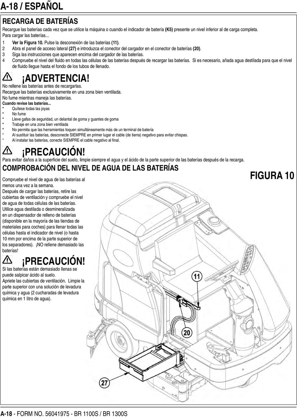 3 Siga las instrucciones que aparecen encima del cargador de las baterías. 4 Compruebe el nivel del fl uido en todas las células de las baterías después de recargar las baterías.