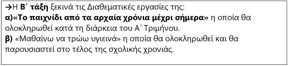 τη διάρκεια του Α Τριμήνου.