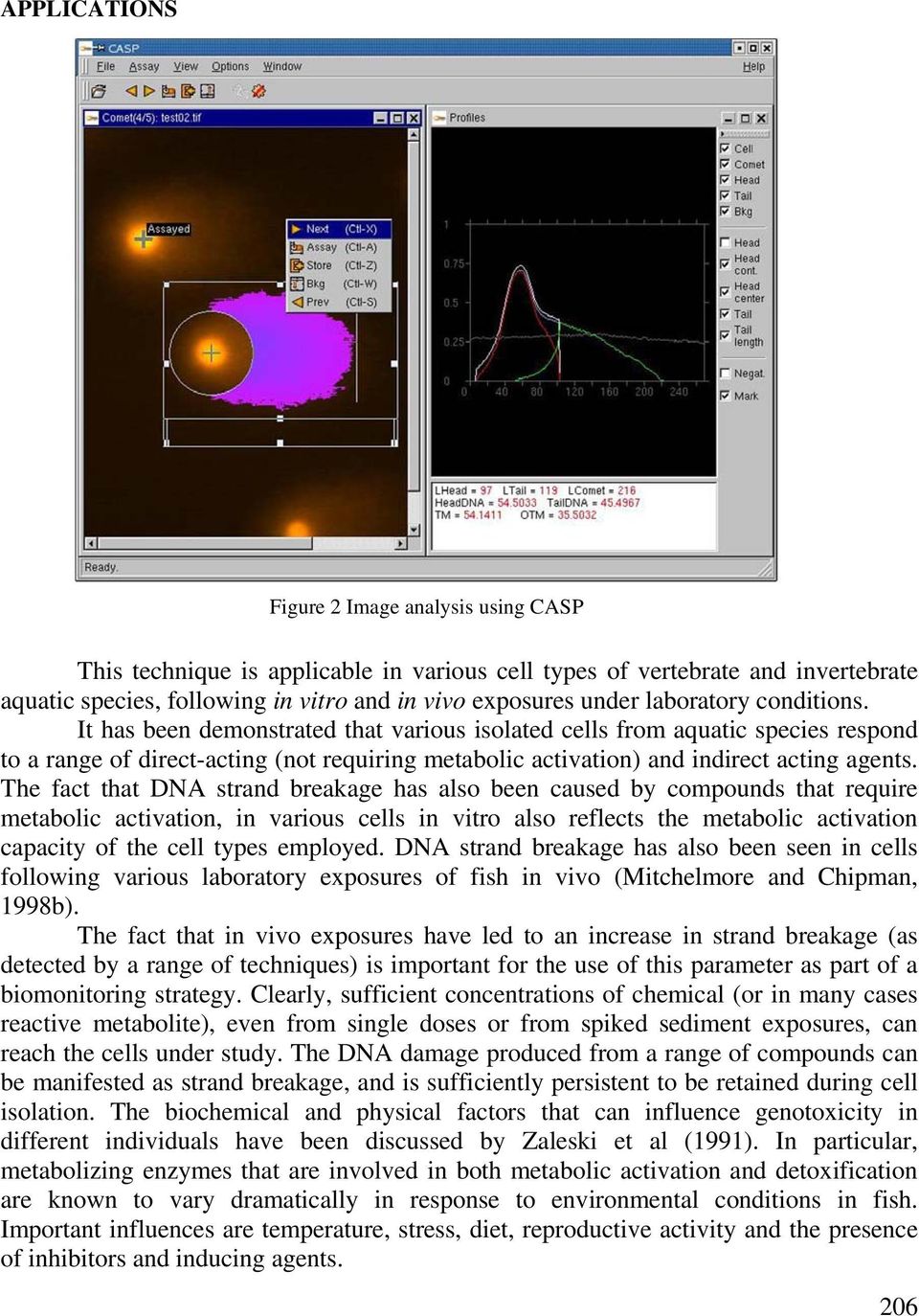 The fact that DNA strand breakage has also been caused by compounds that require metabolic activation, in various cells in vitro also reflects the metabolic activation capacity of the cell types