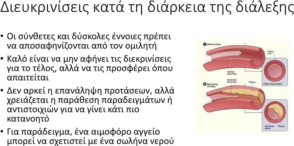 απαιτείται Δεν αρκεί η επανάληψη προτάσεων, αλλά χρειάζεται η παράθεση παραδειγμάτων ή αντιστοιχιών