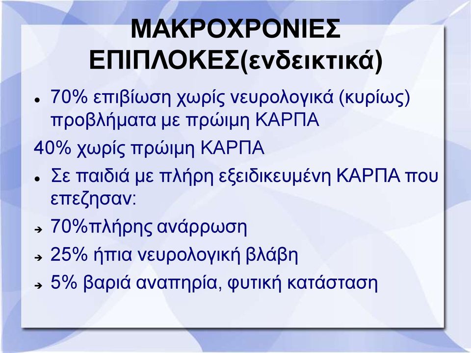 παηδηά κε πιήξε εμεηδηθεπκέλε ΚΑΡΠΑ πνπ επεδεζαλ: 70%πιήξεο