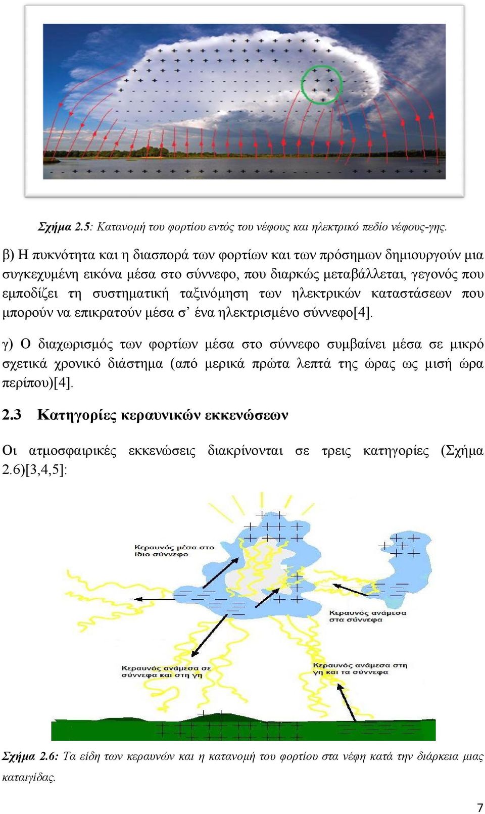 ταξινόμησηη των ηλεκτρικών καταστάσεων που μπορούν να επικρατούν μέσα σ ένα ηλεκτρισμένο σύννεφο[4].