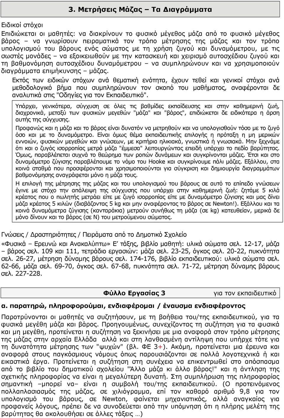 δυναμόμετρου να συμπληρώνουν και να χρησιμοποιούν διαγράμματα επιμήκυνσης μάζας.