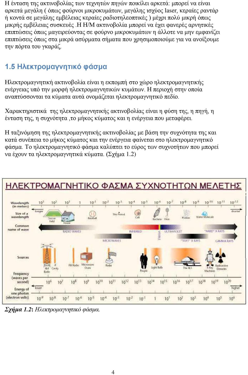 η Η/Μ ακτινοβολία μπορεί να έχει φανερές αρνητικές επιπτώσεις όπως μαγειρεύοντας σε φούρνο μικροκυμάτων η άλλοτε να μην εμφανίζει επιπτώσεις όπως στα μικρά ασύρματα σήματα που χρησιμοποιούμε για να