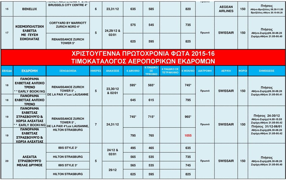 20 Ζυρίχη-Αθήνα 21.05-00.