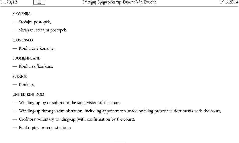 supervision of the court, Winding-up through administration, including appointments made by filing