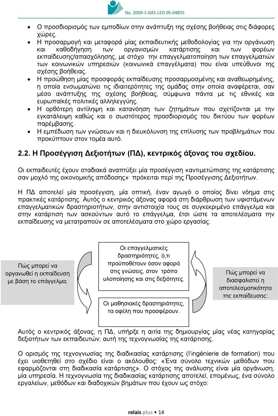 επαγγελµατιών των κοινωνικών υπηρεσιών (κοινωνικά επαγγέλµατα) που είναι υπεύθυνοι της σχέσης βοήθειας.