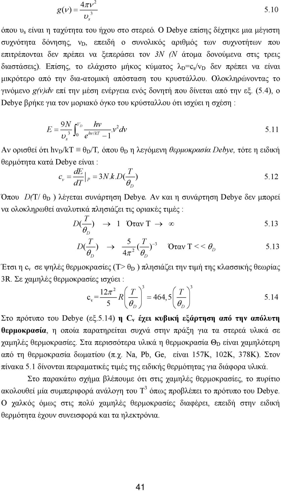 Επίσης, το ελάχιστο μήκος κύματος λ D =c s /v D δεν πρέπει να είναι μικρότερο από την δια-ατoμική απόσταση του κρυστάλλου.