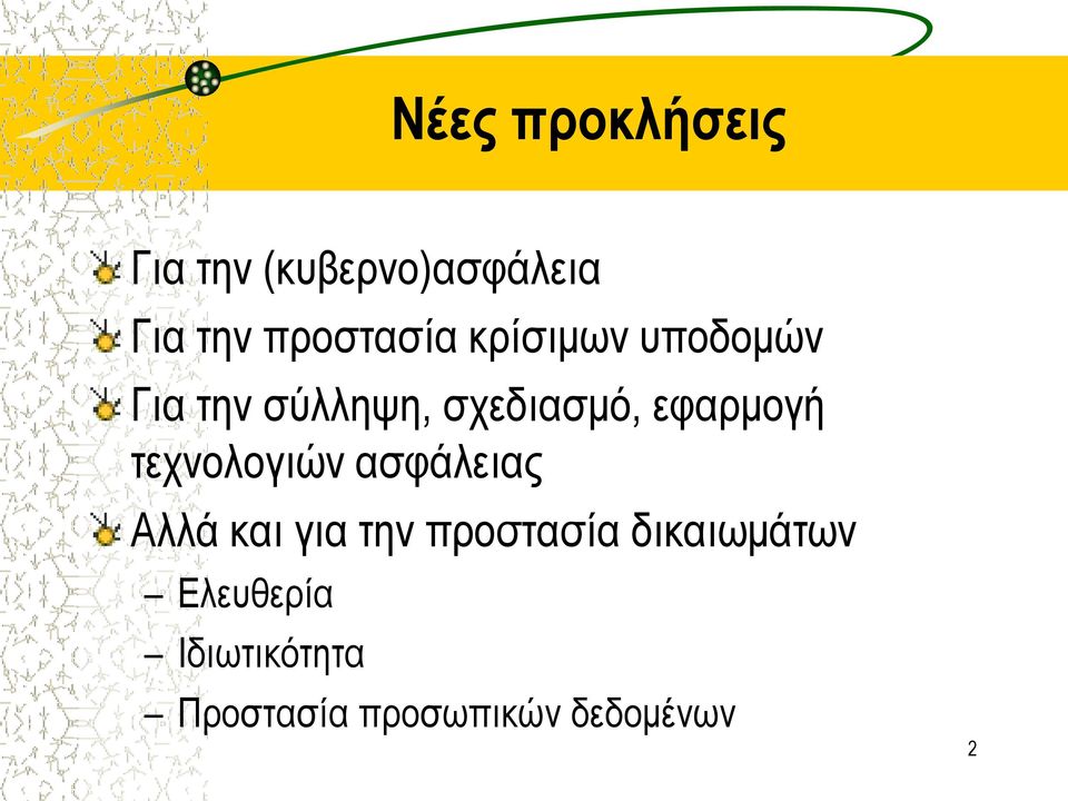 εφαρμογή τεχνολογιών ασφάλειας Αλλά και για την προστασία