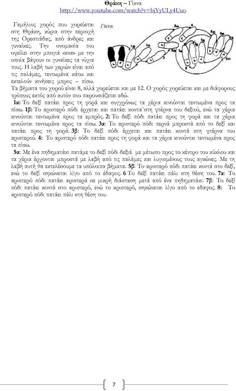 Τα βήματα του χορού είναι 8, αλλά χορεύεται και με 12. Ο χορός χορεύεται και με διάφορους τρόπους εκτός από αυτόν που παρουσιάζεται εδώ.