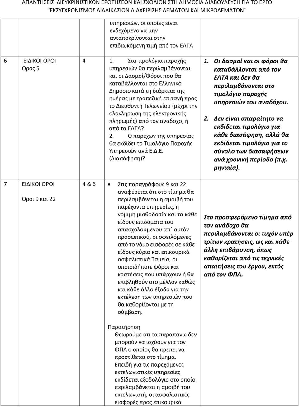 την ολοκλήρωση της ηλεκτρονικής πληρωμής) από τον ανάδοχο, ή από τα ΕΛΤΑ? 2. Ο παρέχων της υπηρεσίας θα εκδίδει το Τιμολόγιο Παροχής Υπηρεσιών ανά Ε.Δ.Ε. (Διασάφηση)?