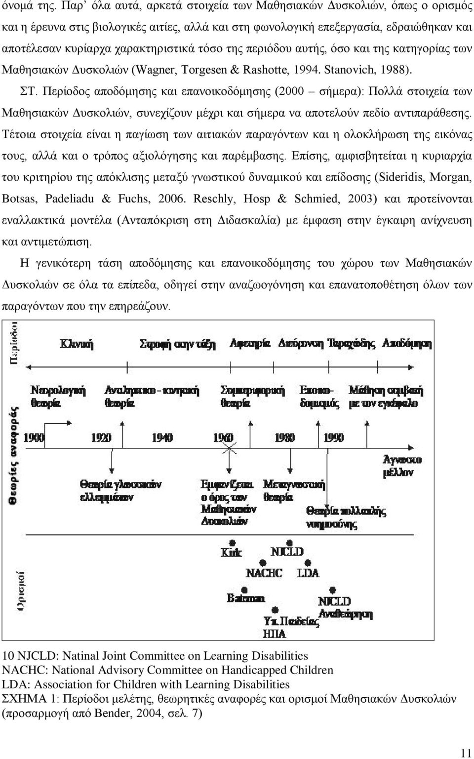 τόσο της περιόδου αυτής, όσο και της κατηγορίας των Μαθησιακών Δυσκολιών (Wagner, Torgesen & Rashotte, 1994. Stanovich, 1988). ΣΤ.