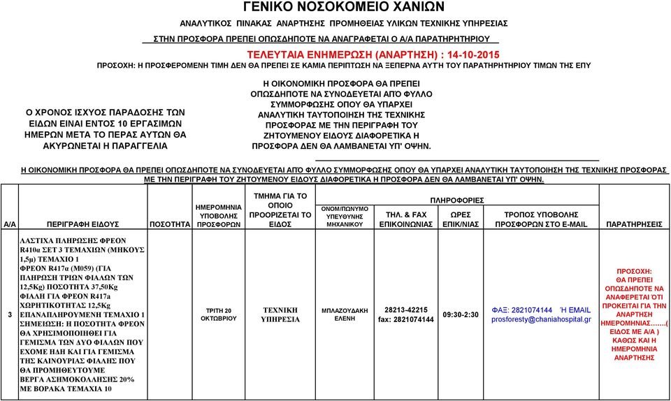 ΕΠΑΝΑΠΛΗΡΟΥΜΕΝΗ ΤΕΜΑΧΙΟ 1 ΣΗΜΕΙΩΣΗ: Η ΦΡΕΟΝ ΘΑ ΧΡΗΣΙΜΟΠΟΙΗΘΕΙ ΓΙΑ ΓΕΜΙΣΜΑ ΤΩΝ ΔΥΟ ΦΙΑΛΩΝ ΠΟΥ ΕΧΟΜΕ ΗΔΗ