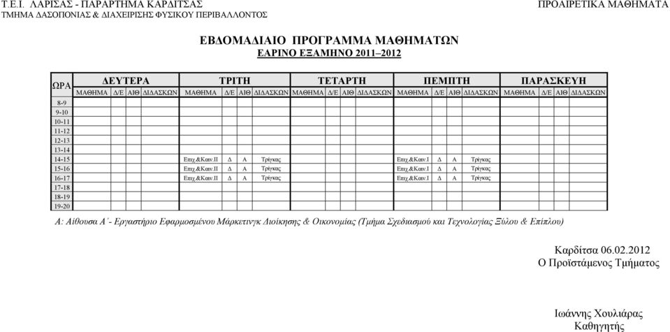 ΙΙ Δ Α Τρίγκας Επιχ.&Καιν.Ι Δ Α Τρίγκας 15-16 Επιχ.&Καιν.ΙΙ Δ Α Τρίγκας Επιχ.&Καιν.Ι Δ Α Τρίγκας 16-17 Επιχ.