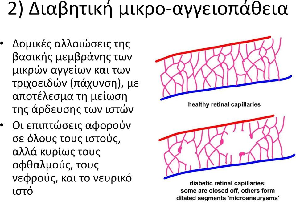 αποτέλεσμα τη μείωση της άρδευσης των ιστών Οι επιπτώσεις αφορούν σε