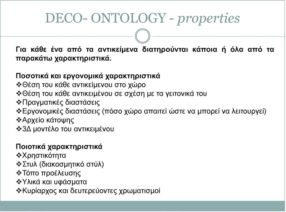 Πραγματικές διαστάσεις Εργονομικές διαστάσεις (πόσο χώρο απαιτεί ώστε να μπορεί να λειτουργεί) Αρχείο κάτοψης 3Δ μοντέλο του