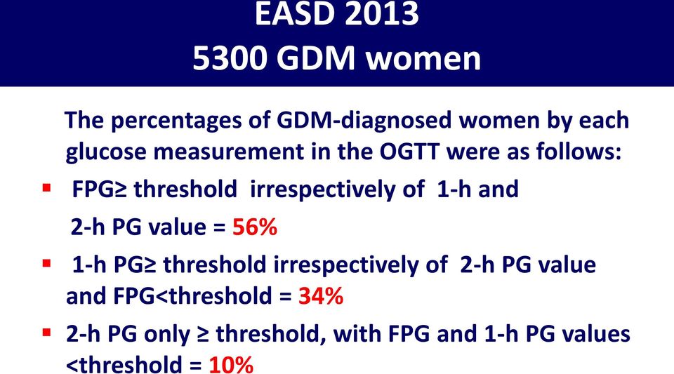 and 2-h PG value = 56% 1-h PG threshold irrespectively of 2-h PG value and