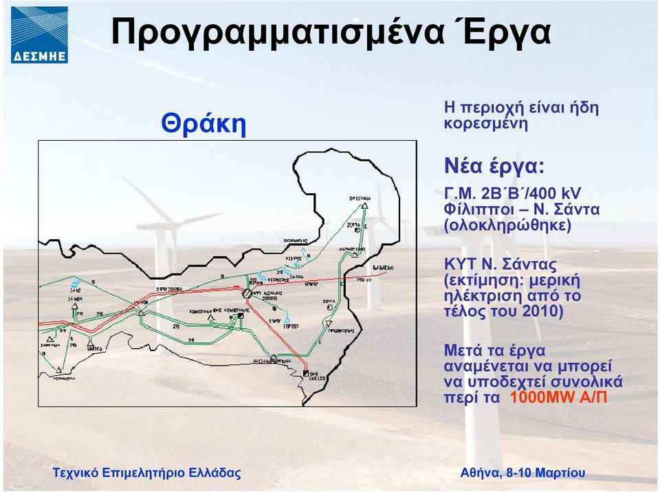 Σάντας (εκτίµηση: µερική ηλέκτριση από το τέλος του 2010) Μετά