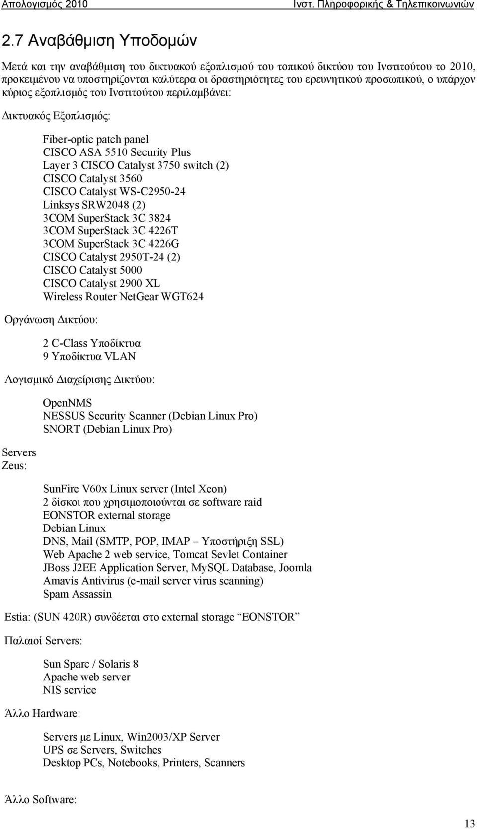 3560 CISCO Catalyst WS-C2950-24 Linksys SRW2048 (2) 3COM SuperStack 3C 3824 3COM SuperStack 3C 4226T 3COM SuperStack 3C 4226G CISCO Catalyst 2950T-24 (2) CISCO Catalyst 5000 CISCO Catalyst 2900 XL