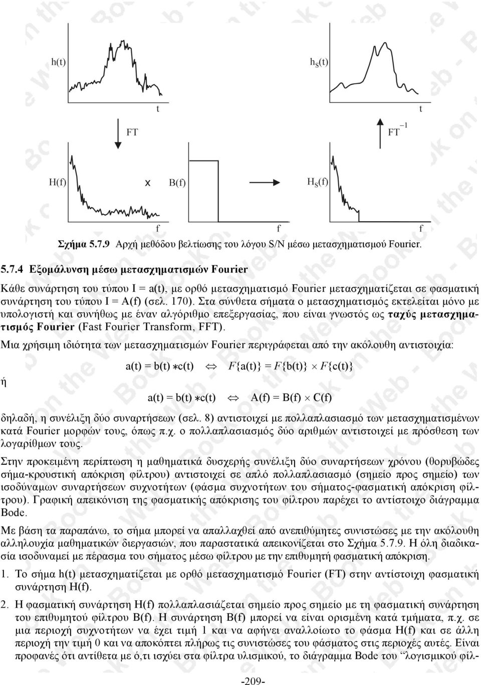 Μια χρήσιµη ιδιότητα των µετασχηµατισµών Fourier περιγράφεται από την ακόλουθη αντιστοιχία: ή a(t) = b(t) c(t) F{a(t)} = F{b(t)} F{c(t)} a(t) = b(t) c(t) Α(f) = B(f) C(f) δηλαδή, η συνέλιξη δύο