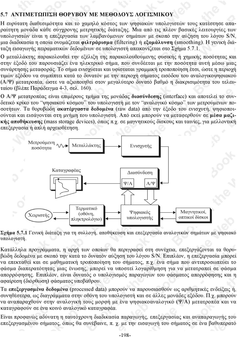 εξοµάλυνση (smoothing). Η γενική διάταξη εισαγωγής πειραµατικών δεδοµένων σε υπολογιστή απεικονίζεται στο Σχήµα 5.7.1.