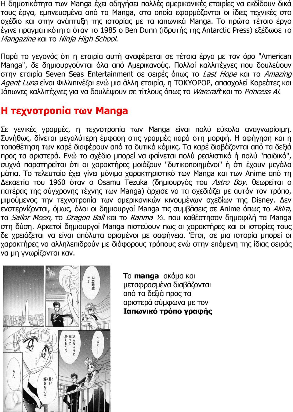 Παρά το γεγονός ότι η εταιρία αυτή αναφέρεται σε τέτοια έργα µε τον όρο "American Manga", δε δηµιουργούνται όλα από Αµερικανούς.