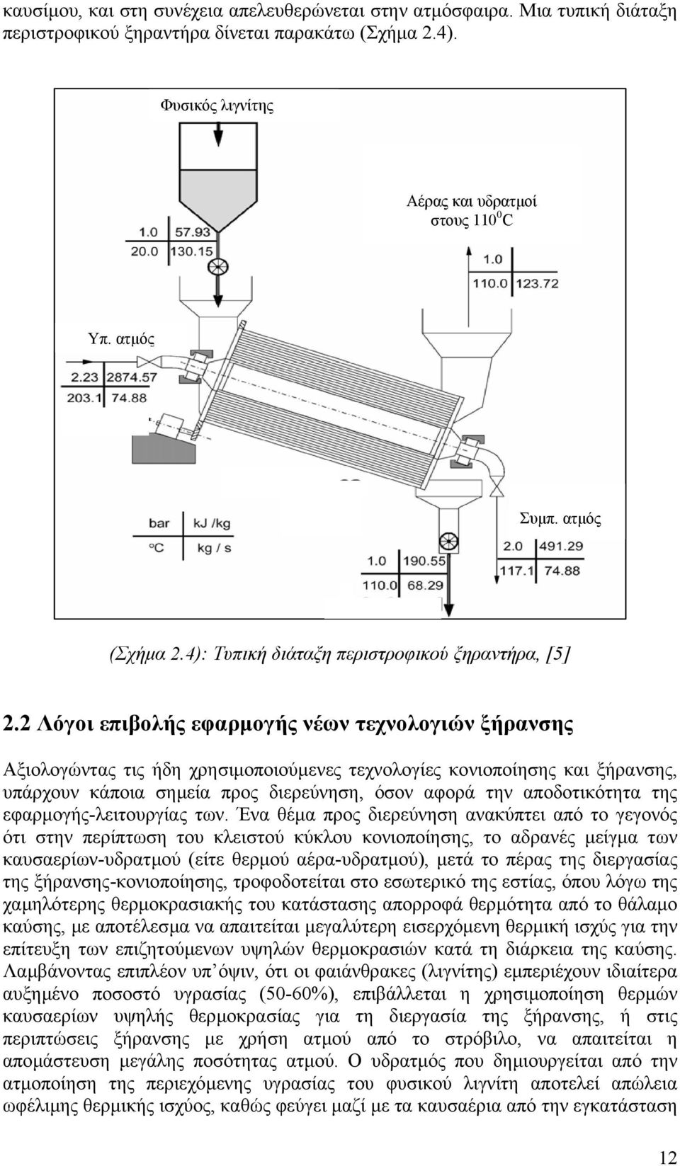 2 Λόγοι επιβολής εφαρµογής νέων τεχνολογιών ξήρανσης Αξιολογώντας τις ήδη χρησιµοποιούµενες τεχνολογίες κονιοποίησης και ξήρανσης, υπάρχουν κάποια σηµεία προς διερεύνηση, όσον αφορά την αποδοτικότητα