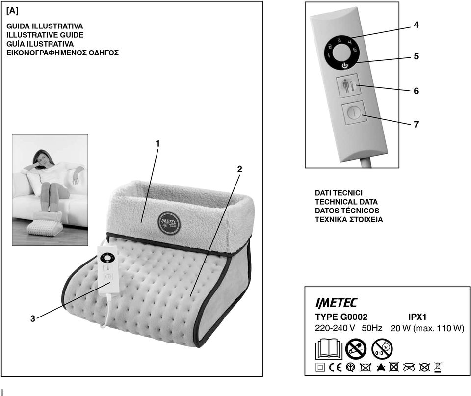 5 6 7 1 2 DATI TECNICI TECHNICAL DATA DATOS