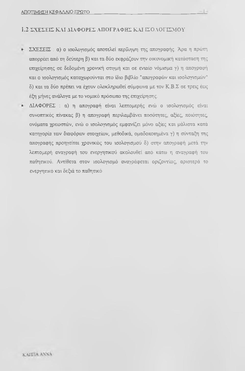 ίδιο βιβλίο "απογραφών και ισολογισμών" δ) και τα δύο πρέτιει να έχουν ολοκληρωθεί σύμφωνα με τον Κ.Β.Σ σε τρεις έως έξη μήνες ανάλογα με το νομικό πρόσωπο της επιχείρησης.