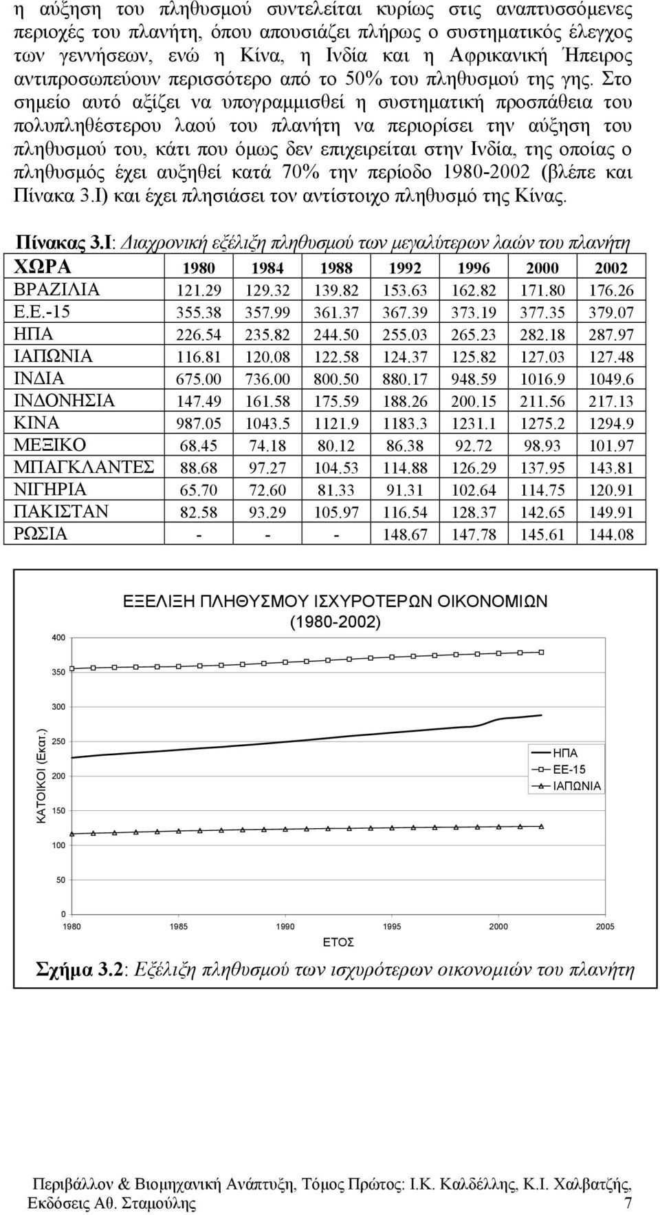 Στο σημείο αυτό αξίζει να υπογραμμισθεί η συστηματική προσπάθεια του πολυπληθέστερου λαού του πλανήτη να περιορίσει την αύξηση του πληθυσμού του, κάτι που όμως δεν επιχειρείται στην Ινδία, της οποίας