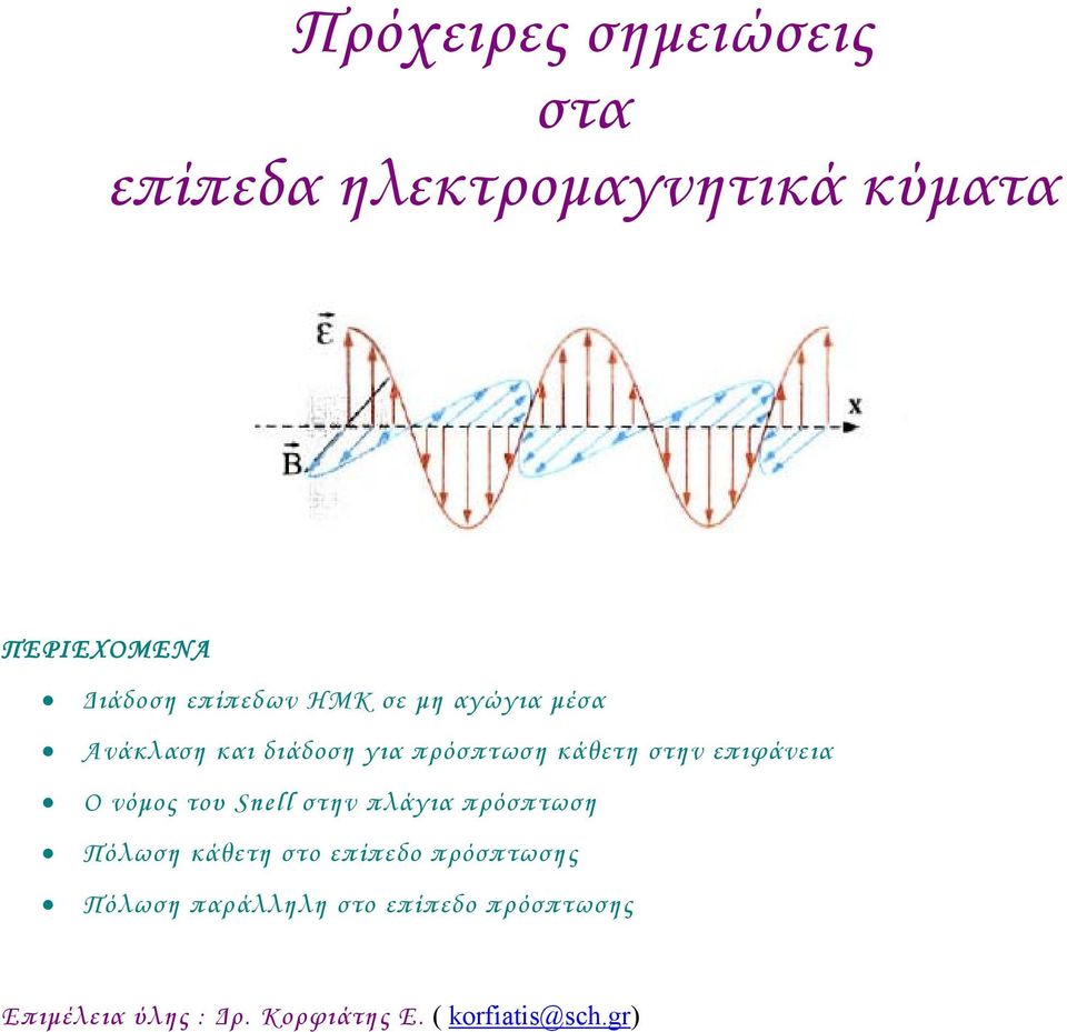 νόος του Sell στην λάγι ρόστωση Πόλωση κάετη στο είεδο ρόστωσης Πόλωση