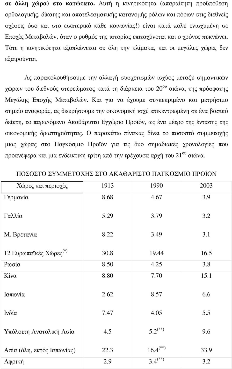 Τότε η κινητικότητα εξαπλώνεται σε όλη την κλίµακα, και οι µεγάλες χώρες δεν εξαιρούνται.