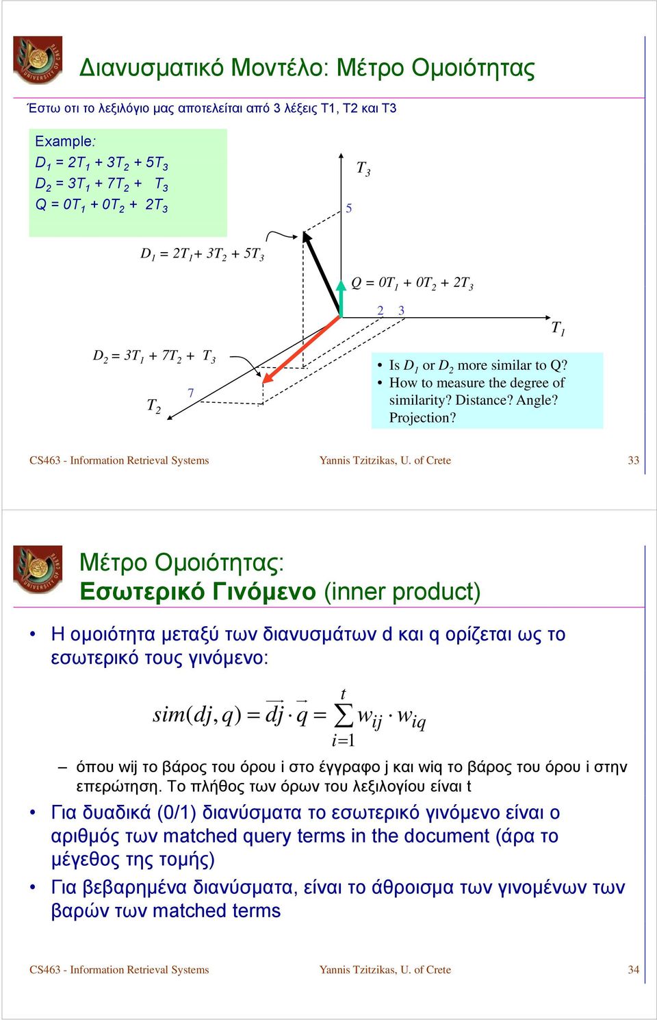 CS463 - Information Retrieval Systems Yannis Tzitzikas, U.