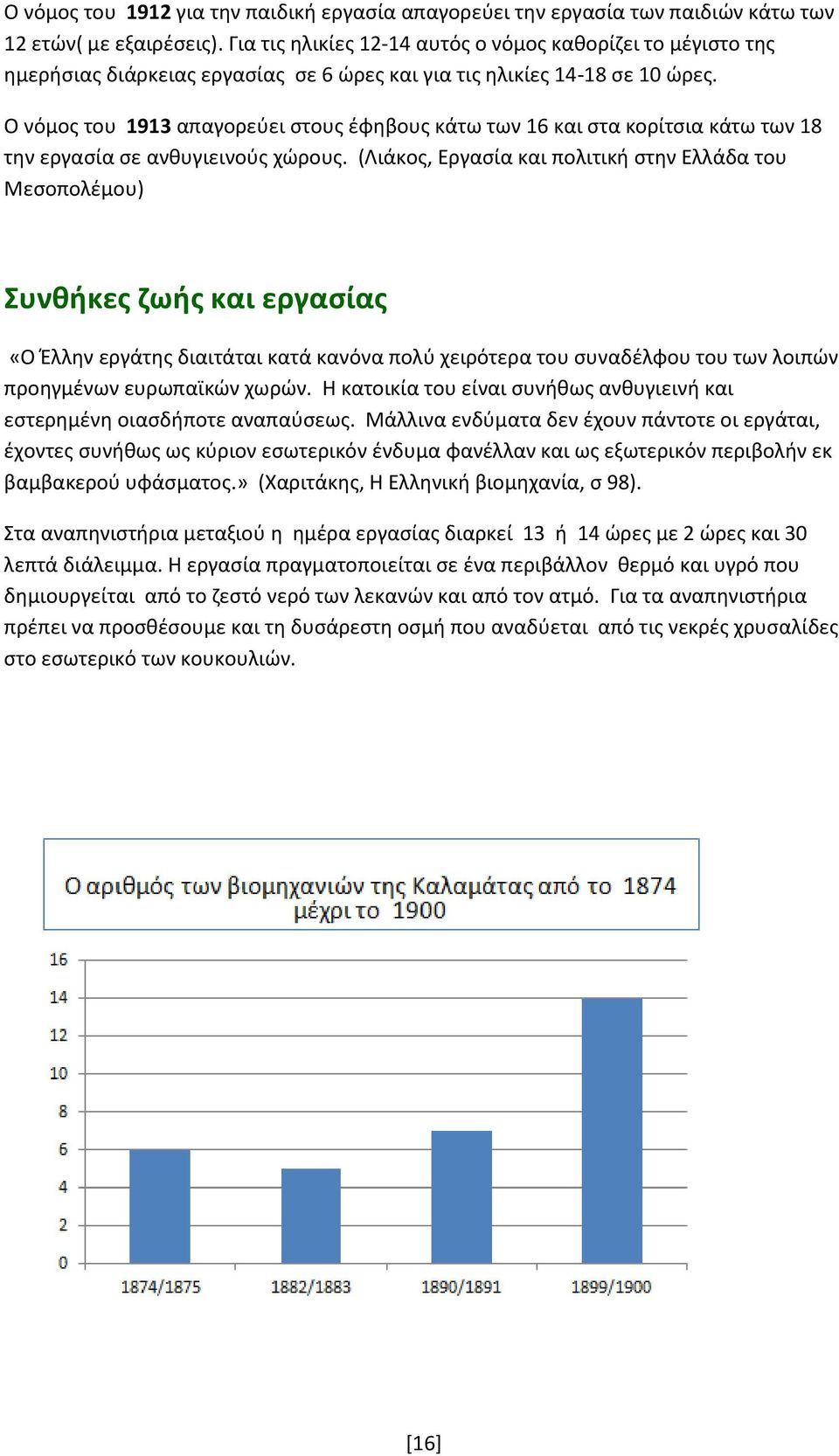 Ο νόμος του 1913 απαγορεύει στους έφηβους κάτω των 16 και στα κορίτσια κάτω των 18 την εργασία σε ανθυγιεινούς χώρους.