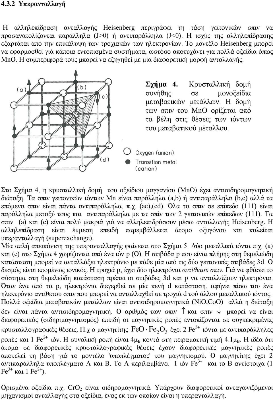 Τν κνληέιν Heisenberg κπνξεί λα εθαξκνζζεί γηά θάπνηα εληνπηζκέλα ζπζηήκαηα, σζηόζν απνηπράλεη γηα πνιιά νμείδηα όπσο ΜnΟ. Η ζπκπεξηθνξά ηνπο κπνξεί λα εμεγεζεί κε κία δηαθνξεηηθή κνξθή αληαιιαγήο.