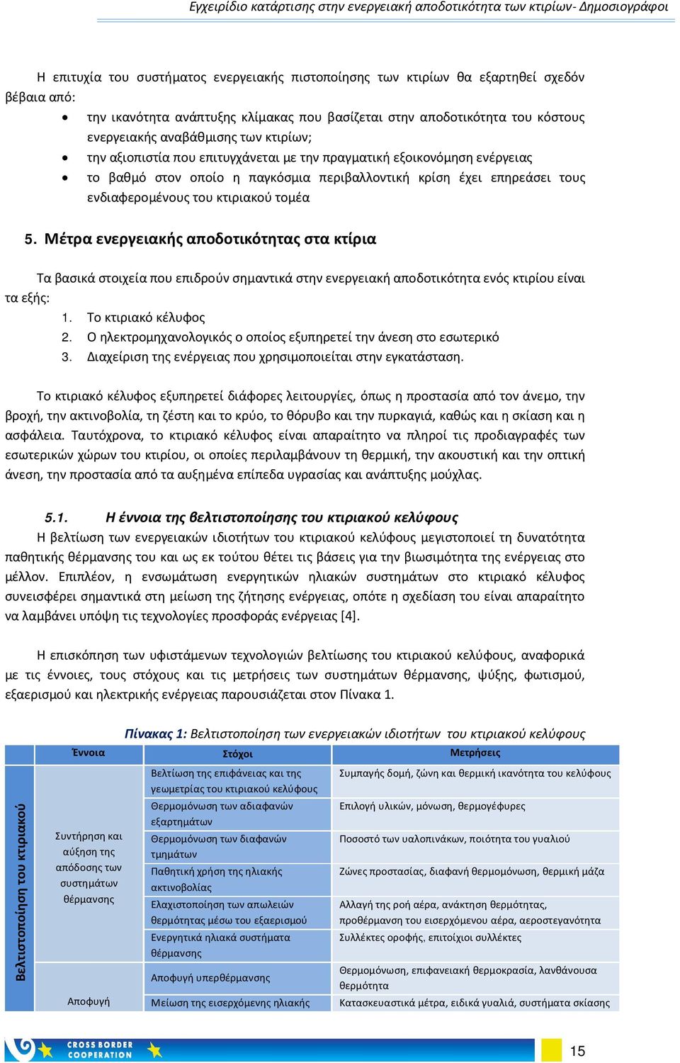 Μέτρα ενεργειακής αποδοτικότητας στα κτίρια Τα βασικά στοιχεία που επιδρούν σημαντικά στην ενεργειακή αποδοτικότητα ενός κτιρίου είναι τα εξής: 1. Το κτιριακό κέλυφος 2.