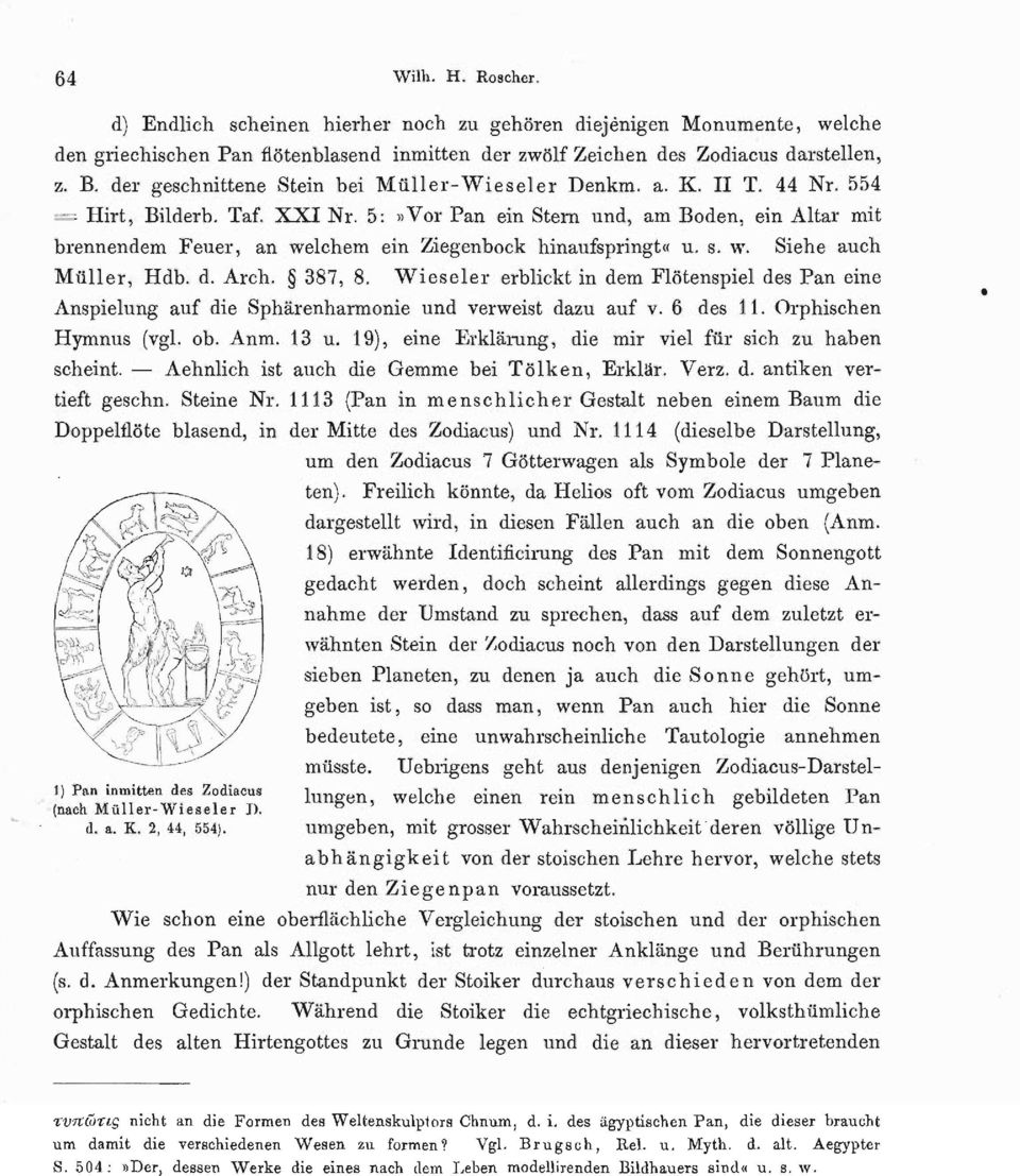 5:»Vor Pan ein Stern und, am Boden, ein Altar mit brennendem Feuer, an welchem ein Ziegenbock hin aufspringt«u. s. w. Müller, Hdb. d. Arch. 387, 8.