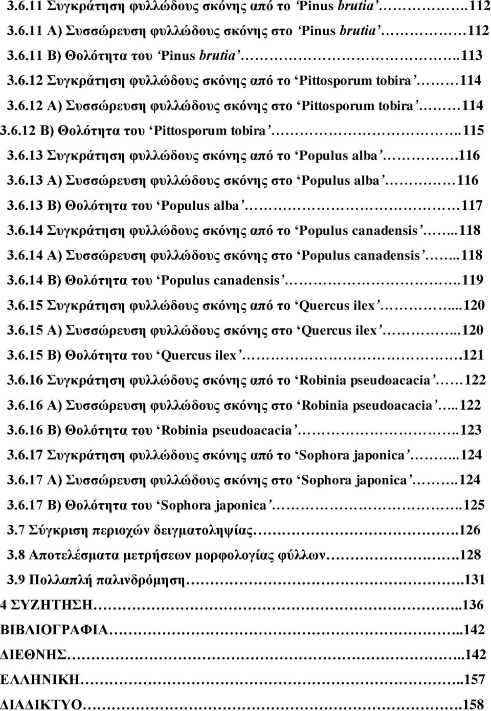 6.13 Β) Θνιόηεηα ηνπ Populus alba 117 3.6.14 πγθξάηεζε θπιιώδνπο ζθόλεο από ην Populus canadensis..118 3.6.14 Α) πζζώξεπζε θπιιώδνπο ζθόλεο ζην Populus canadensis..118 3.6.14 Β) Θνιόηεηα ηνπ Populus canadensis.